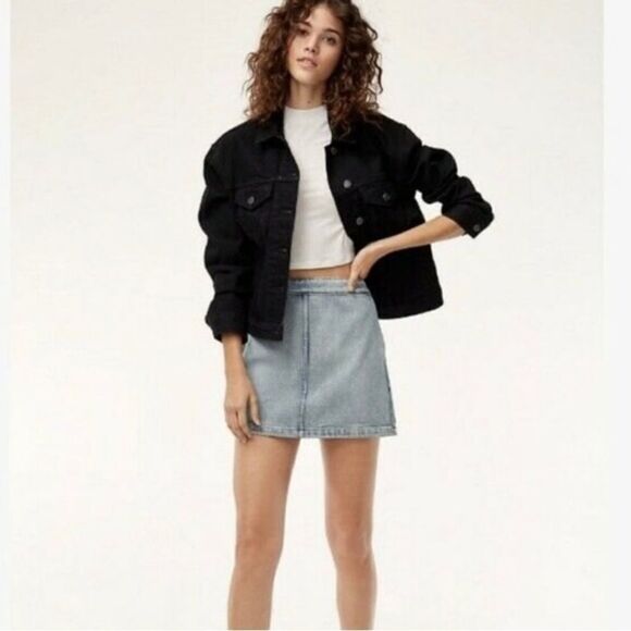 Aritzia-Wilfred Free Donyale Denim Mini Skirt - Picture 1 of 11